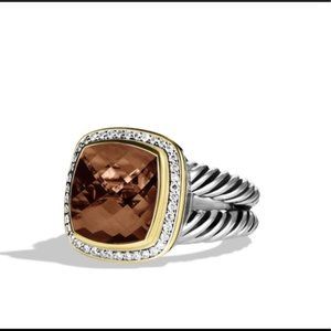 David Yurman 11mm Albion cable ring smoky quartz with diamonds